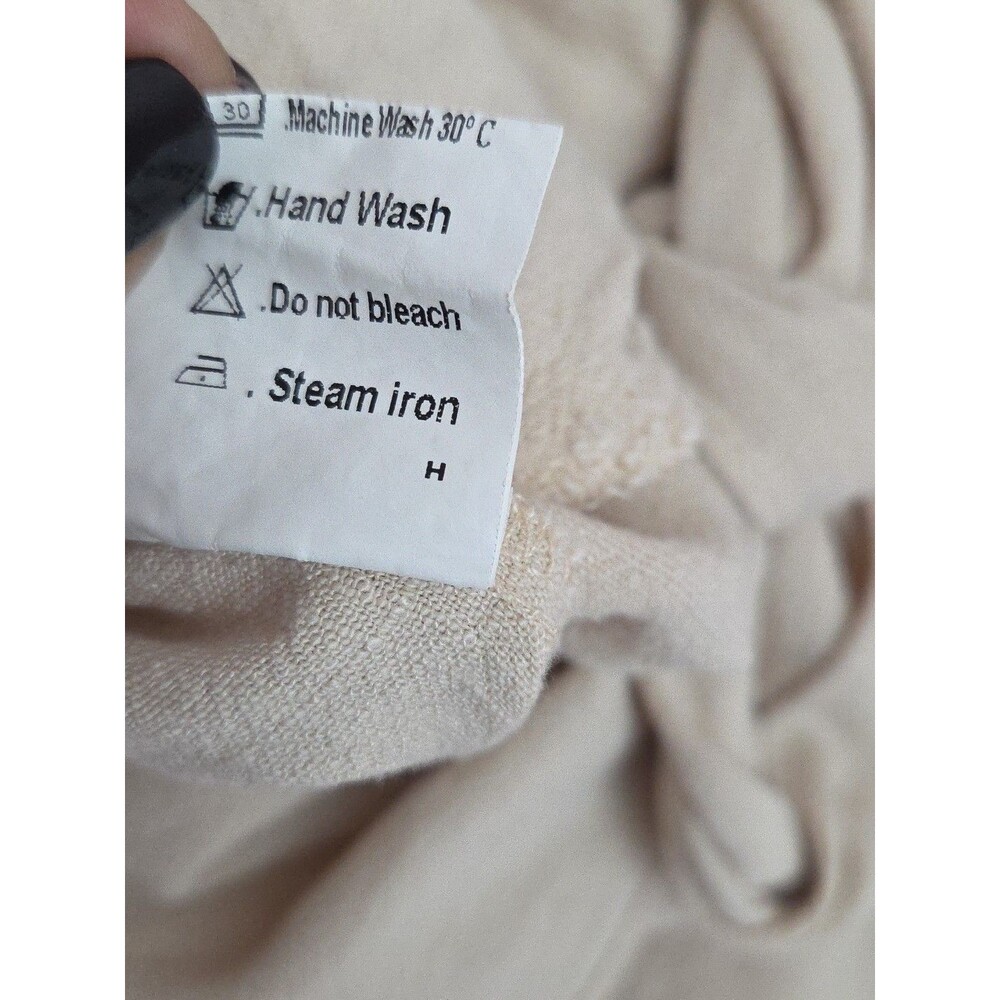 Anrabess Linen Blend Tie Back Jumpsuit Romper Wide leg Cream sz LARGE EUC - Picture 8 of 12